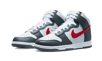 Nike Nike Dunk High Embossed Basketball Grey Red - FD0668-001