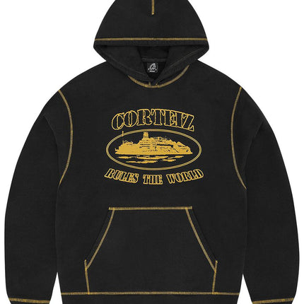 Corteiz Alcatraz Contrast Hoodie 'Black/Yellow'
