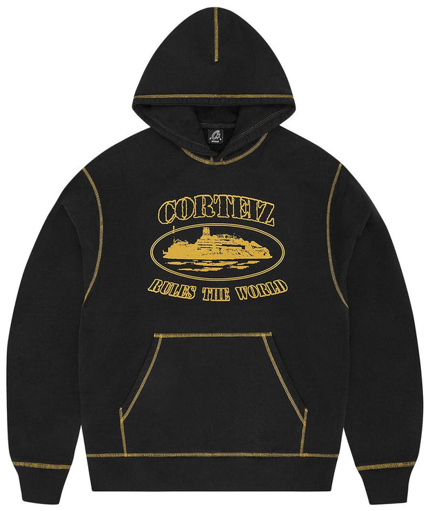Corteiz Alcatraz Contrast Hoodie 'Black/Yellow'