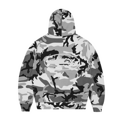 Corteiz Island Puff Print Zip Hoodie Artic Camo