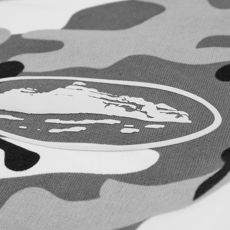 Corteiz Island Puff Print Zip Hoodie Artic Camo