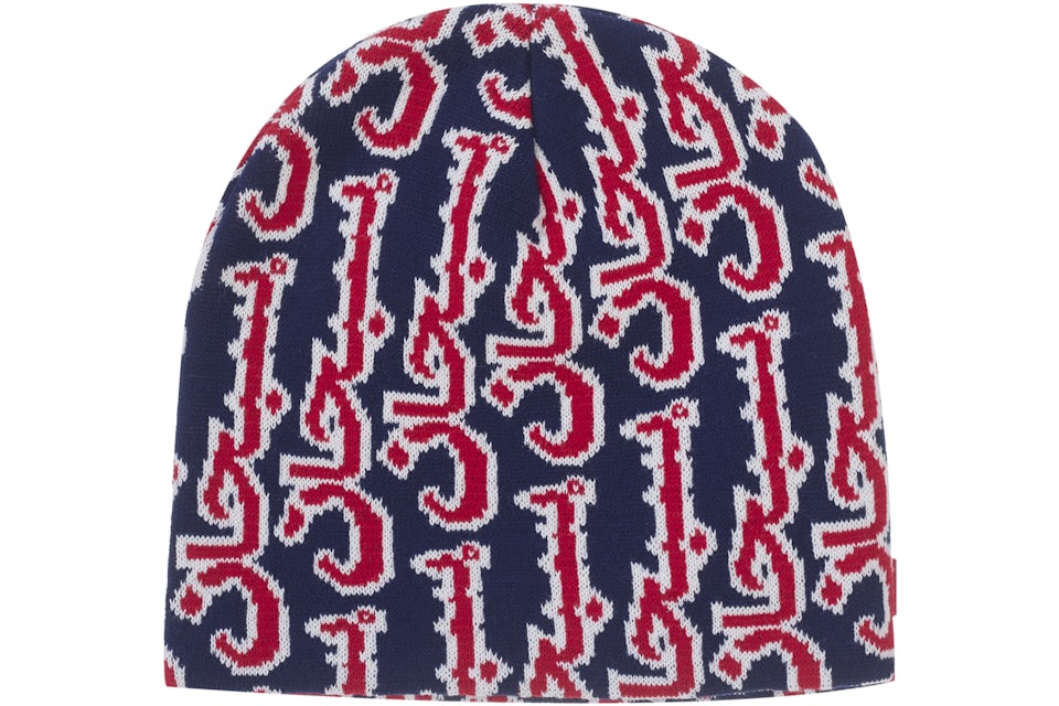 Supreme Arabic Jacquard Beanie Navy