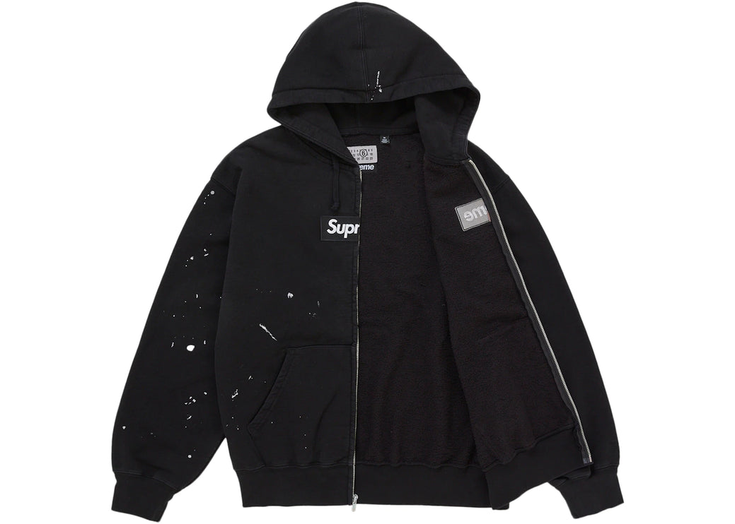 Supreme MM6 Maison Margiela Box Logo Zip Up Hooded Sweatshirt Black - SUPR-SMMMBLZU-MULTI