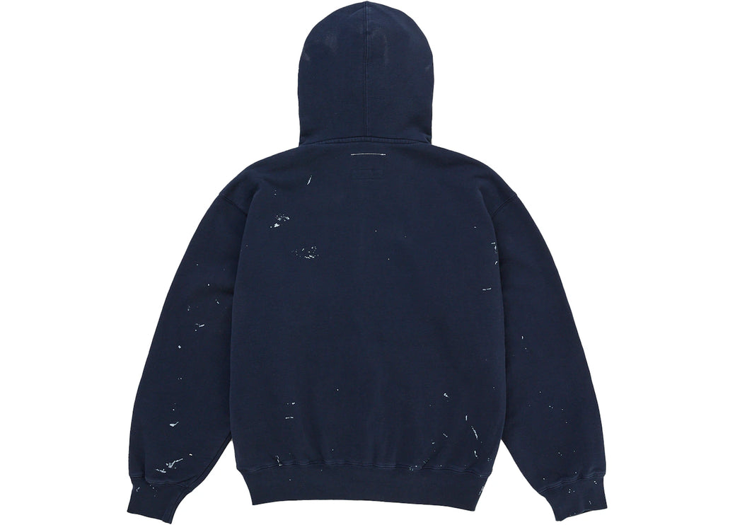 Supreme MM6 Maison Margiela Box Logo Zip Up Hooded Sweatshirt Navy - SUPR-SMMMBLZU-MULTI