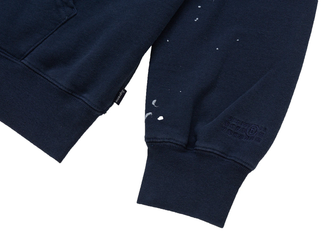 Supreme MM6 Maison Margiela Box Logo Zip Up Hooded Sweatshirt Navy - SUPR-SMMMBLZU-MULTI