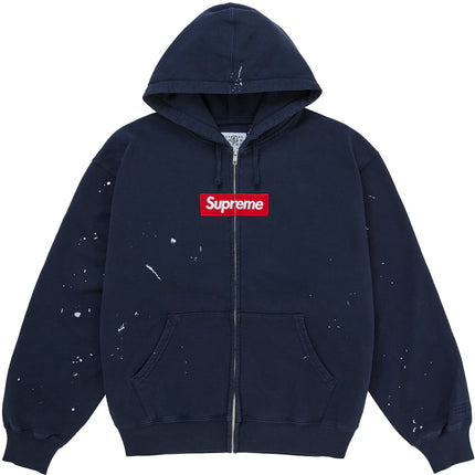 Supreme MM6 Maison Margiela Box Logo Zip Up Hooded Sweatshirt Navy - SUPR-SMMMBLZU-MULTI