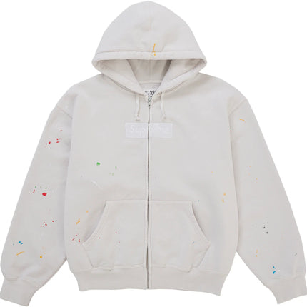 Supreme MM6 Maison Margiela Box Logo Zip Up Hooded Sweatshirt White - SUPR-SMMMBLZU-MULTI