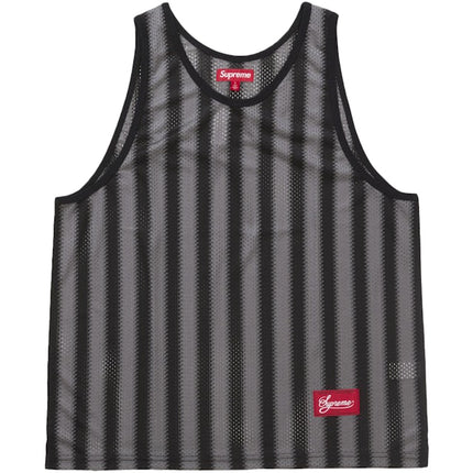 Supreme Stripe Mesh Tank Top Black