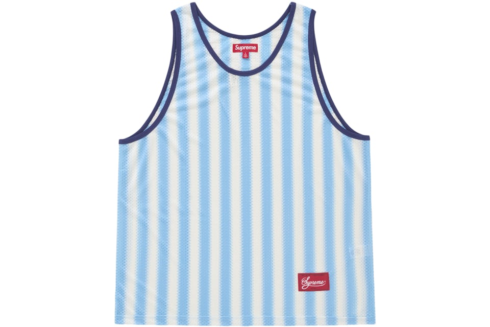 Supreme Stripe Mesh Tank Top Blue
