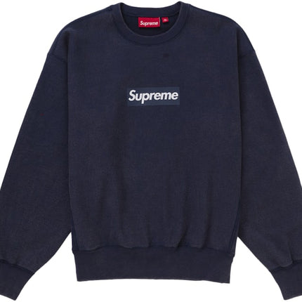 Supreme Washed Box Logo Crewneck Navy