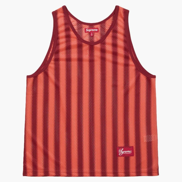 Supreme Stripe Mesh Tank Top Red