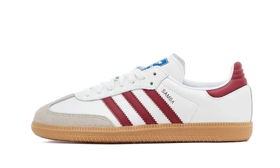 Adidas Samba OG Weißer Burgundergummi