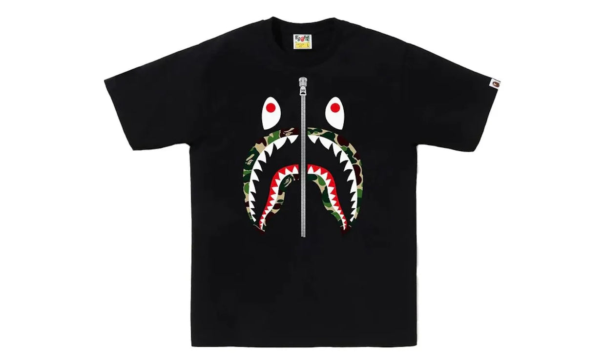 BAPE ABC Camo Shark Tee Black/Green/Silver - BAPE-BAPE ABC-MULTI