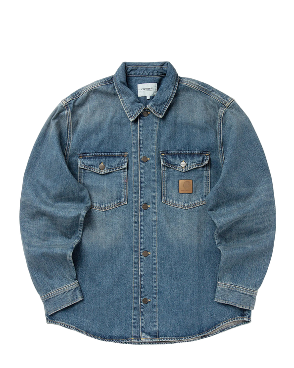 Carhartt WIP Lincoln Shirt Jacket BLUE WORN USED WASH