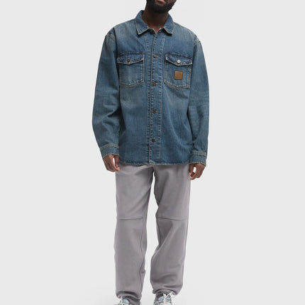 Carhartt WIP Lincoln Shirt Jacket BLUE WORN USED WASH