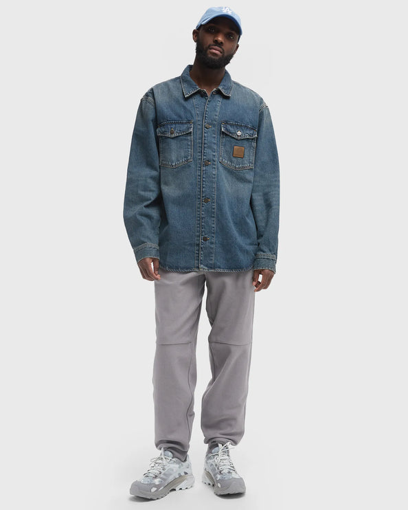 Carhartt WIP Lincoln Shirt Jacket BLUE WORN USED WASH