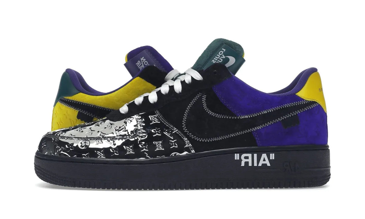 Louis Vuitton Nike Air Force 1 Low By Virgil Abloh Black Metallic Silver