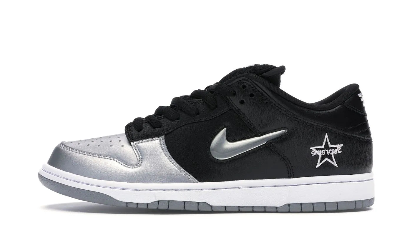 Nike SB Dunk Low Supreme Jewel Swoosh Silver