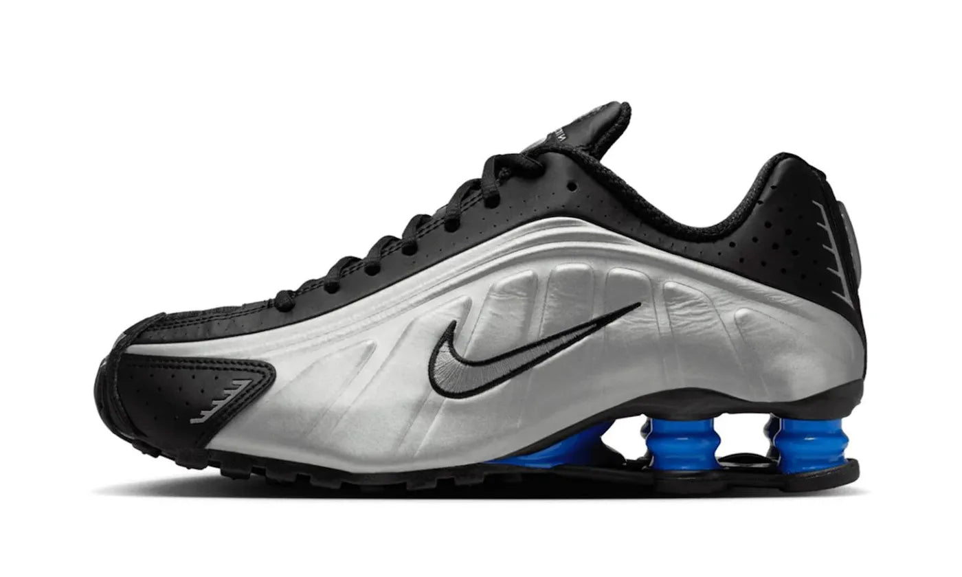Nike Shox R4 Metallic Silver Black Racer Blue