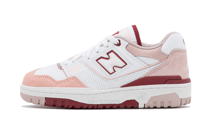New Balance 550 Weiß Scharlachrot Rosa