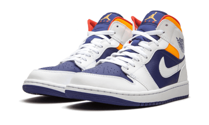 Air Jordan Air Jordan 1 Mid White Laser Orange Deep Royal Blue - 554725-131