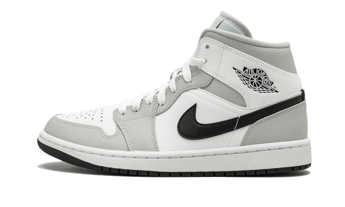 Air Jordan 1 Mid Weiß Helles Rauchgrau