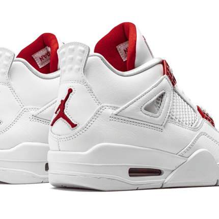 Air jordan retro 4 white red sales